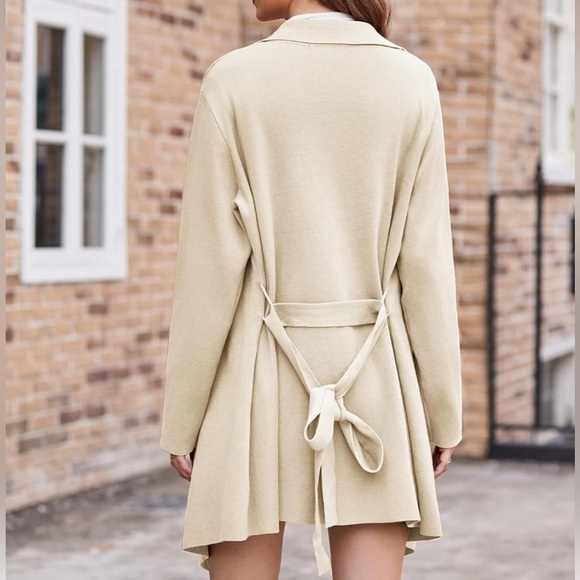 Grace Karin Draped Open-Front Tie-Waist Cardigan - Picture 4 of 14